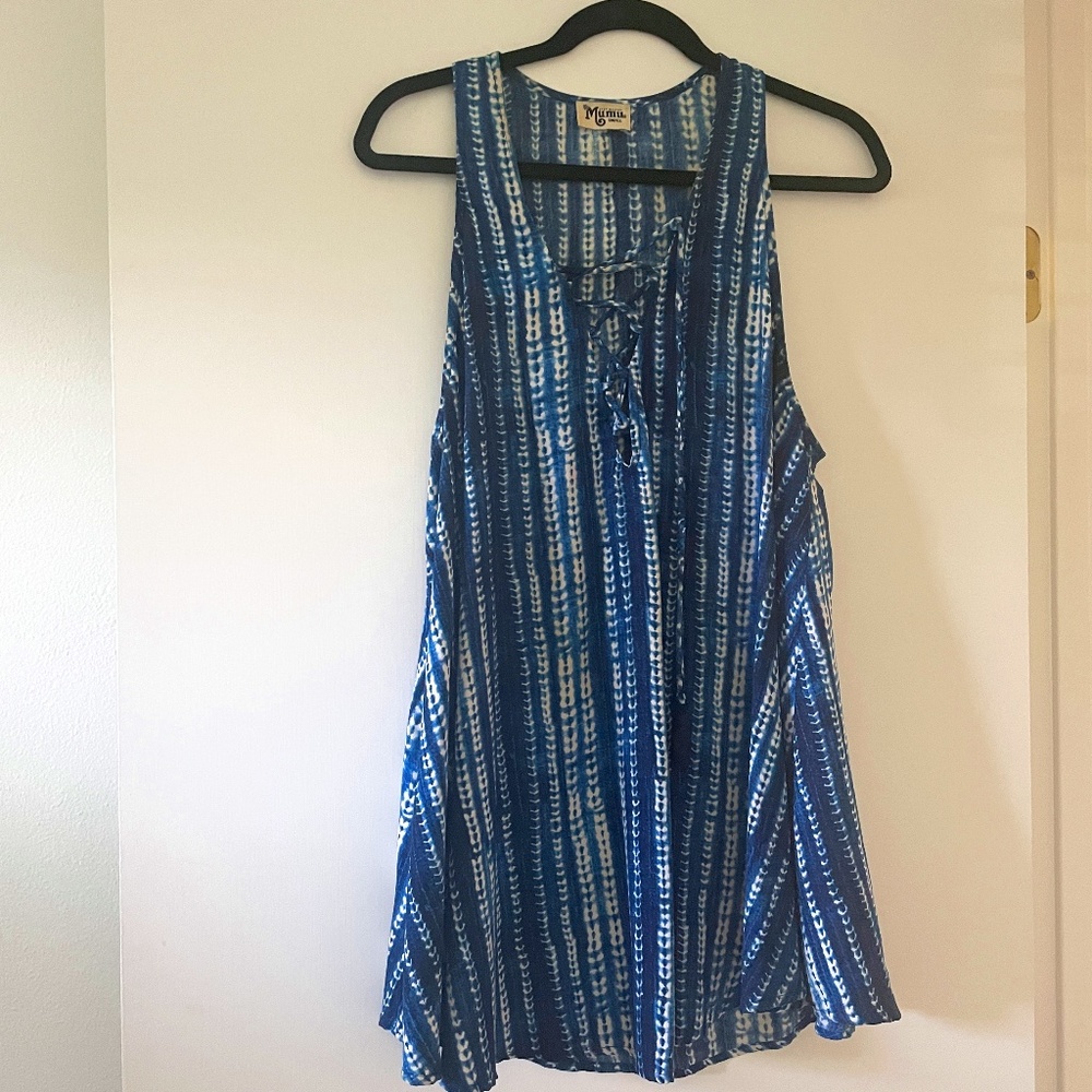 LAST CHANCE: Show your Mum Blue Tie Die Dress Cover up Size Small